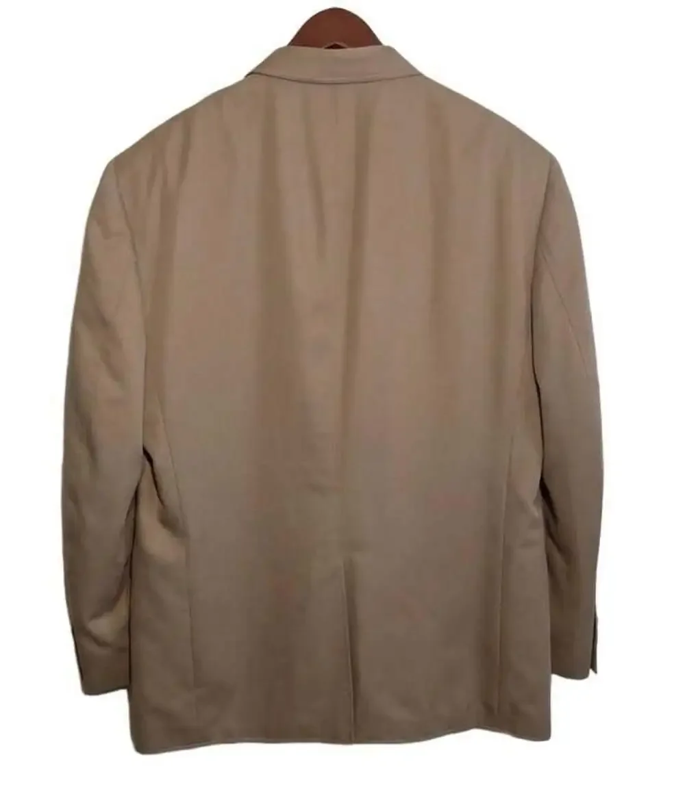 TravelSmith Mens Blazer Safari Sport Coat Tan Utility Commuter Jacket, Sz. 48L
